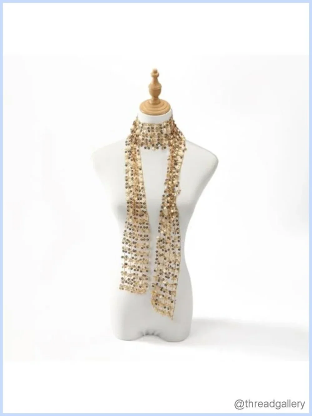 Women's Sequin Scarf Shawl Wrap Necktie Belt Party Accessory